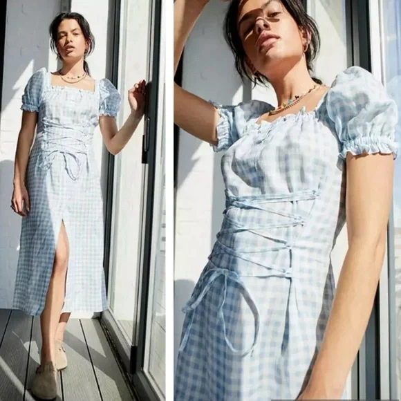 knee length dresses for ladies Sleeper Women's Marquise Linen Dress